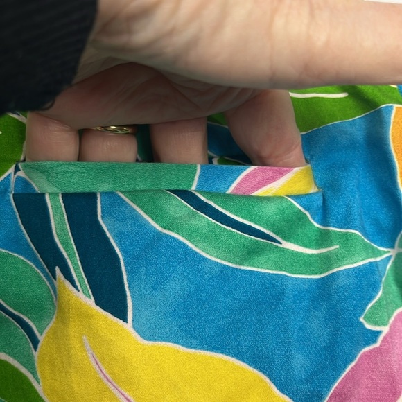 Lauren Ralph Lauren Womens Pants 6 Blue Green Pink Side Zip Floral Back Pocket - Picture 5 of 10